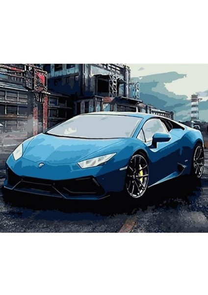 Canvas Mavinin Durusu Sayılarla Boyama Seti Kasnaklı