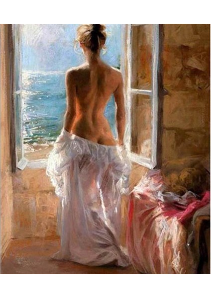 Hobby Kadın ve Manzara Sayılarla Boyama Seti Rulo