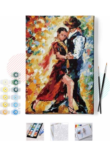 Canvas Tango Askı Sayılarla Boyama Seti Kasnaklı