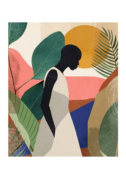 Canvas Kadının Esareti 8 Sayılarla Boyama Seti Kasnaklı