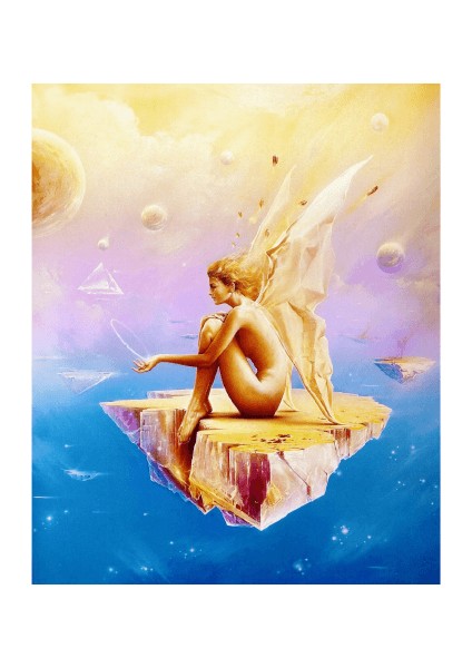 Canvas Yukarıdaki Melek Sayılarla Boyama Seti Kasnaklı