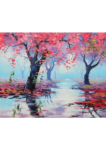 Canvas Bahar Ihtisamı Sayılarla Boyama Seti Kasnaklı