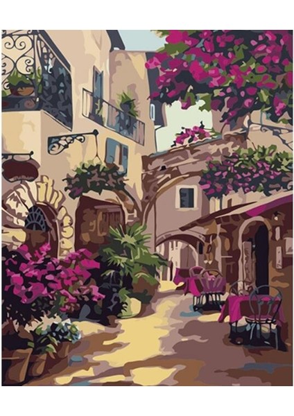 Hobby Sokak Arasındaki Restoran Sayılarla Boyama Seti Rulo