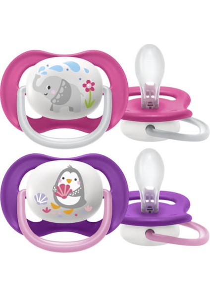 Philips Avent Ultra Air Animals 2li Desenli Emzik 6-18 Ay - Kız