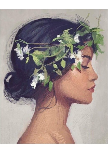 Hobby Çiçek Kadın 20 Sayılarla Boyama Seti Rulo