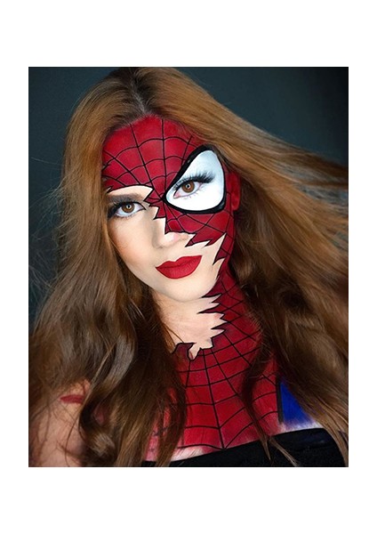 Canvas Örümcek Kız Sayılarla Boyama Seti Kasnaklı