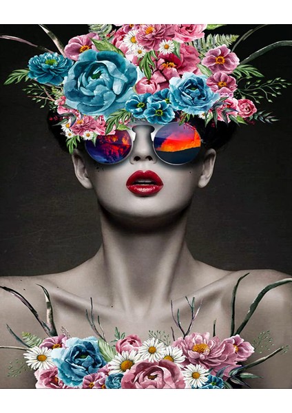 Hobby Kadının Çiçek Duruşu 7 Sayılarla Boyama Seti Rulo