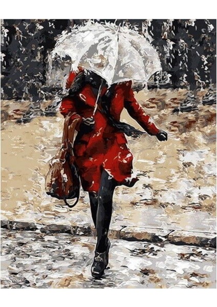 Hobby Beyaz Şemsiye Sayılarla Boyama Seti Rulo