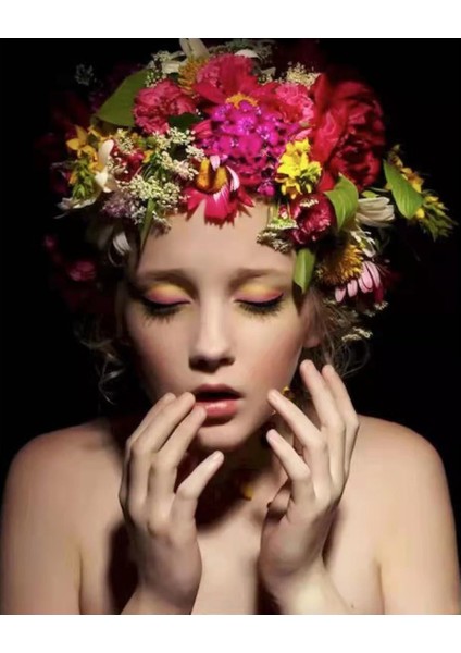 Hobby Kadının Çiçek Duruşu 8 Sayılarla Boyama Seti Rulo