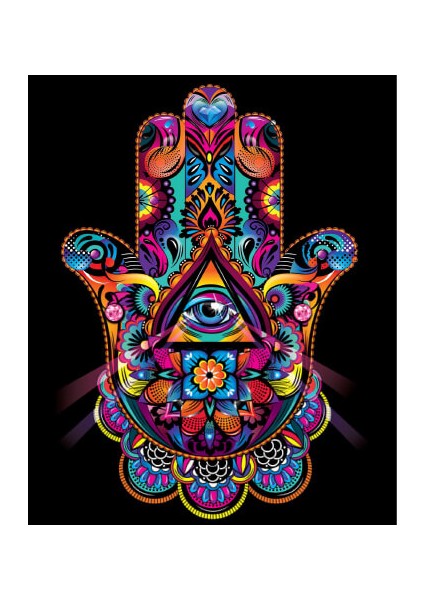 Canvas Üçüncü Göz Sayılarla Boyama Seti Kasnaklı