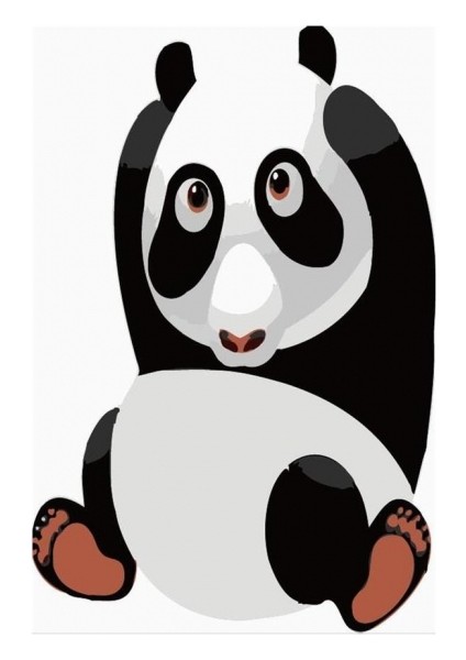 Canvas Uykulu Panda Sayılarla Boyama Seti Kasnaklı