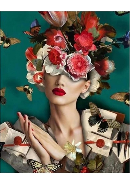 Hobby Çiçek Kadın 18 Sayılarla Boyama Seti Rulo