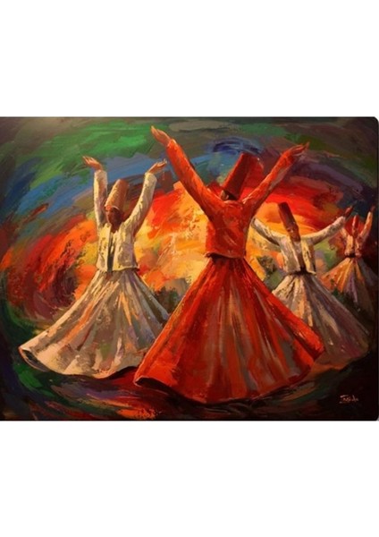 Canvas Mevleviler Sayılarla Boyama Seti Kasnaklı