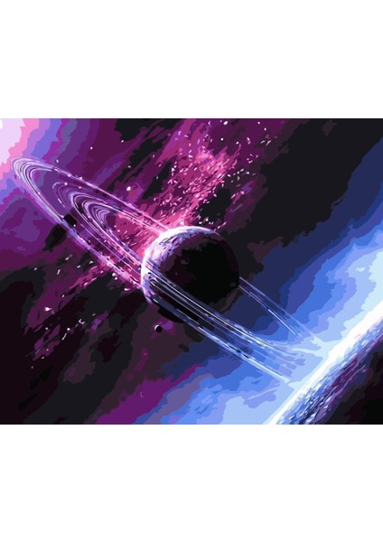 Canvas Galaksi Sayılarla Boyama Seti Kasnaklı