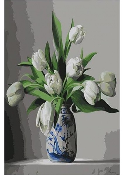 Hobby Beyaz Laleler Sayılarla Boyama Seti Rulo