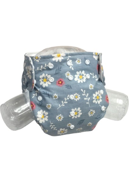 Baby Ybb Yıkanabilir Bebek Bezi Cepli Çiçek Desen Çıtçıt 8 - 18 kg