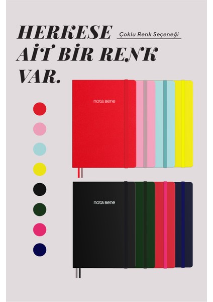 Nota Bene Classic Sert Kapak Defter, 13X21 Cm, Çizgili indirimleri