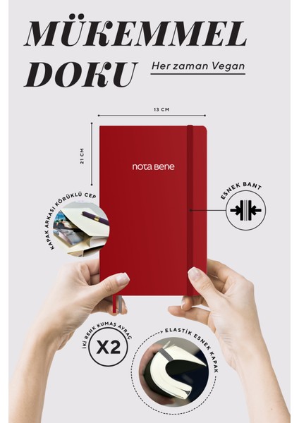 Nota Bene Classic Esnek Kapak Defter, 13X21 Cm, Çizgili fiyatları