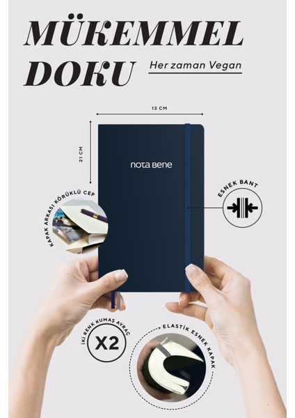 Nota Bene Classic Esnek Kapak Defter, 13X21 Cm, Çizgili fiyatları