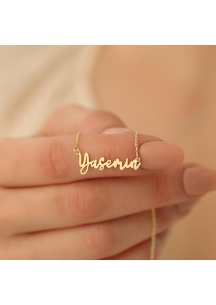 925 Ayar Gümüş Simply Font Isim Yazılı Kolye