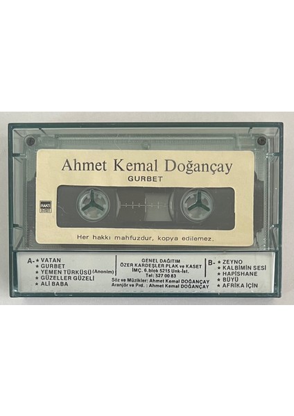 Ahmet Kemal Doğançay Gurbet Kaset (Orjinal Dönem Kağıt Baskı)