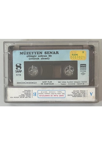 Müzeyyen Senar Çilingir Sofrası 89 (Oturak Alemi) Kaset (Orjinal Dönem Kağıt Baskı 2.el Kaset)