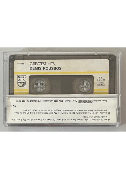 Demis Roussos Greatest Hits Kaset (Orjinal Dönem Baskı)