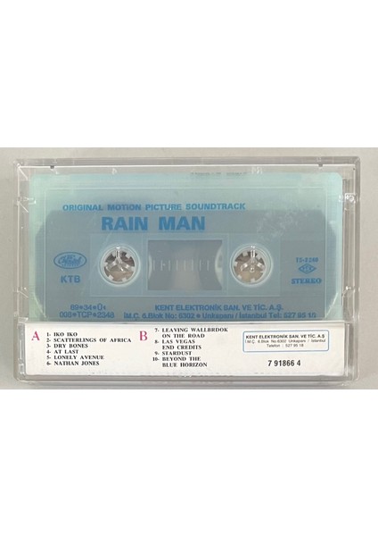 Rain Man Film Müzikleri Kaset (Orjinal Dönem Baskı)