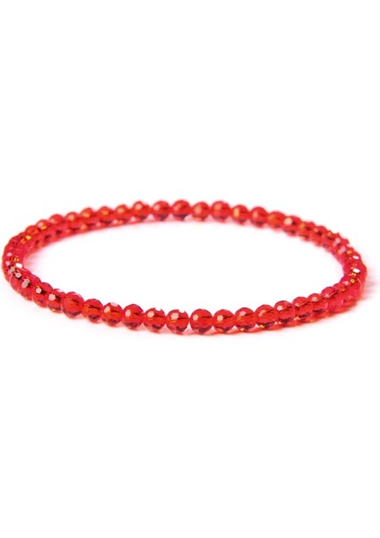 Kırmızı Kuvars 4mm Faceted Doğal Taş Zirkon Boncuk Bilezik Parlak Küçük Turmalin Ametist Kuvars Boncuk Bilezik Kadınlar Için Yoga Takı Erkekler (Yurt Dışından)