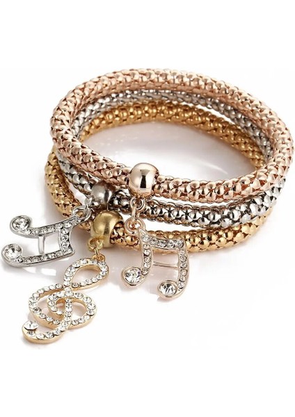 No.7 Boyutu Baykuş Kolye Mısır Zincir Bilezik Bilezik 3 Renk Seti Kristal Rhinestone Zirkon Elastik Patlamış Mısır Bilezik Bayanlar Charm Takı (Yurt Dışından)