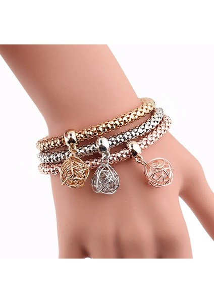 No.7 Boyutu Baykuş Kolye Mısır Zincir Bilezik Bilezik 3 Renk Seti Kristal Rhinestone Zirkon Elastik Patlamış Mısır Bilezik Bayanlar Charm Takı (Yurt Dışından) modelleri