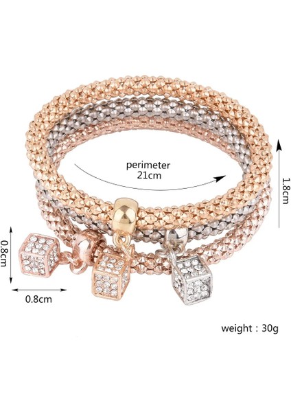 No.7 Boyutu Baykuş Kolye Mısır Zincir Bilezik Bilezik 3 Renk Seti Kristal Rhinestone Zirkon Elastik Patlamış Mısır Bilezik Bayanlar Charm Takı (Yurt Dışından) indirimleri