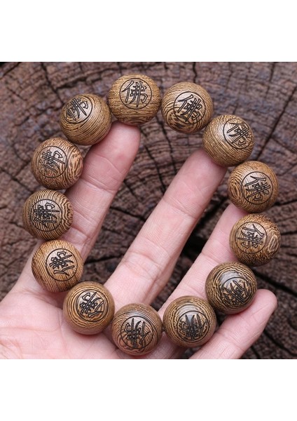 15 mm Doğal Ahşap Bilezik Tibet Budist Boncuk Zincir Kolye Tespih Veya Boncuk Taşıma Olarak Kullanılan Hakiki Boncuk Zincir Giymek (Yurt Dışından)
