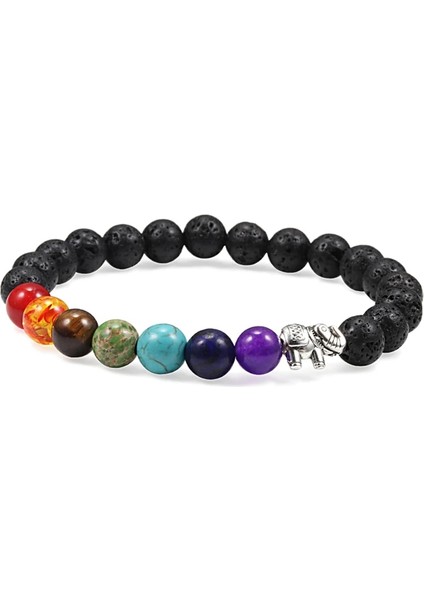 Tahta Boncuklar Doğal Taş Boncuk Bilezik Claakra Erkekler Siyah Lava Şifa Denge Fil Çekicilik Bilezik Kadınlar Için Bilezik Takı (Yurt Dışından) fiyatları