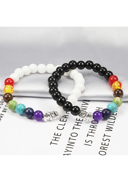 Tahta Boncuklar Doğal Taş Boncuk Bilezik Claakra Erkekler Siyah Lava Şifa Denge Fil Çekicilik Bilezik Kadınlar Için Bilezik Takı (Yurt Dışından) modelleri