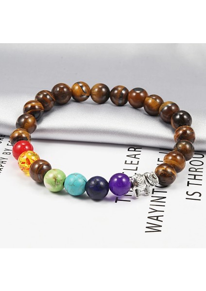 Tahta Boncuklar Doğal Taş Boncuk Bilezik Claakra Erkekler Siyah Lava Şifa Denge Fil Çekicilik Bilezik Kadınlar Için Bilezik Takı (Yurt Dışından) fırsatları