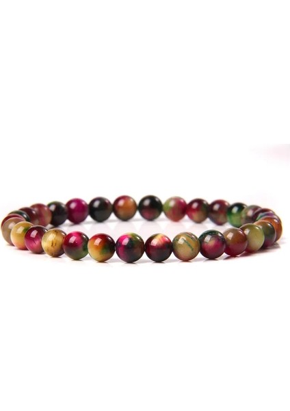 19CM Tarzı Pas Kırmızısı 6mm Mor Doğal Ametistler Kaplan Gözü Aagtes Taş Boncuk Bilezik El Yapımı Yoga Enerji Takı Kadın Erkek Hediyeler Için (Yurt Dışından)