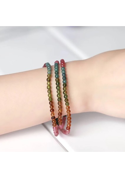 Model C Jd Natural Mix Turmalin Çok Katmanlı Bilezik Doğal Taş Boncuk Kuvars Bilezik Kadın Erkek Moda Yarı Değerli Takı (Yurt Dışından) indirimleri
