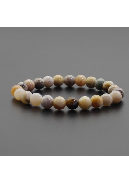 Bambu Yaprağı AKIKB04 8mm Doğal Taş Kuvars Bilezik Yoga Çakra Şifa Enerji Hematit Yuvarlak Lav Kaplan Gözü Boncuk Boncuklu Bileklik Kadın Erkek Takı (Yurt Dışından)
