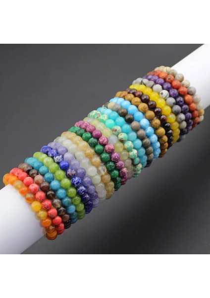 Bambu Yaprağı AKIKB04 8mm Doğal Taş Kuvars Bilezik Yoga Çakra Şifa Enerji Hematit Yuvarlak Lav Kaplan Gözü Boncuk Boncuklu Bileklik Kadın Erkek Takı (Yurt Dışından)