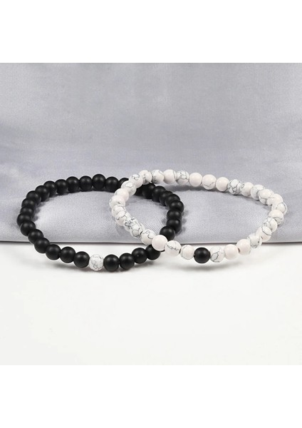 2 Ayarla Sıcak Trendy Erkekler Lava Taş Çiftler Mesafe Bilezikler Doğal Taş Beyaz Siyah Kadınlar Için Yin Yang Boncuklu Bilezik Arkadaş Pulseira (Yurt Dışından) fiyatları