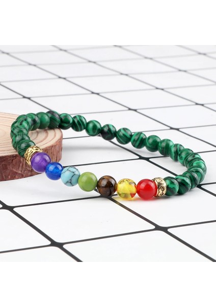 Lav Elastik 7 Çakra Lav Kaya Bilezikler Charms 6mm Doğal Kaplan Gözü Taş Malakit Oniks Boncuk Bilezik Şifa Takı Meditasyon Bilezik (Yurt Dışından) fırsatları