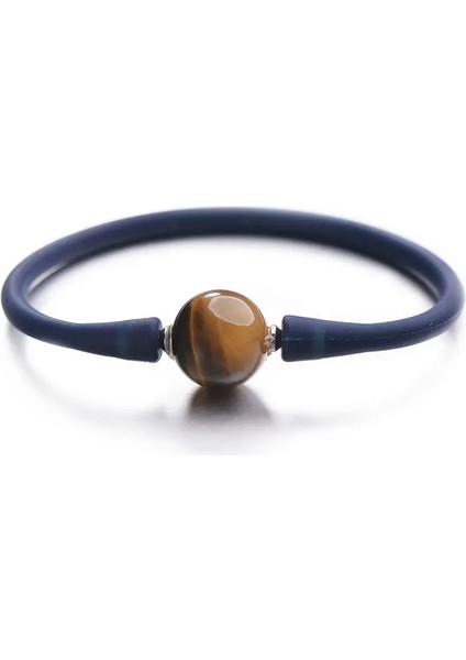 Koyu Mavi Kaplan Gözü Pipitree Moda Doğal Taş Silikon Bilezik Takı Unisex Kaplan Gözü Lava Çift Bilezikler Kadın Erkek Pulsera Mujer (Yurt Dışından)