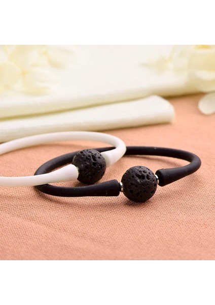 Koyu Mavi Kaplan Gözü Pipitree Moda Doğal Taş Silikon Bilezik Takı Unisex Kaplan Gözü Lava Çift Bilezikler Kadın Erkek Pulsera Mujer (Yurt Dışından)