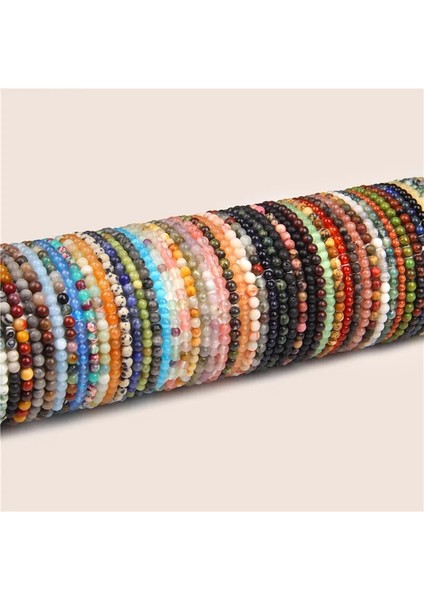 23CM Tarzı Ağaç Akik 4mm Boncuk Bileklik Kadın Erkek Doğal Taş Enerji Reiki Mini Bilezik El Yapımı Elastik Streç Bilezik Pulsera (Yurt Dışından) fırsatları