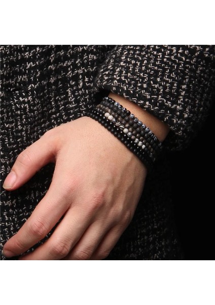 23CM Tarzı Ağaç Akik 4mm Boncuk Bileklik Kadın Erkek Doğal Taş Enerji Reiki Mini Bilezik El Yapımı Elastik Streç Bilezik Pulsera (Yurt Dışından) indirimleri