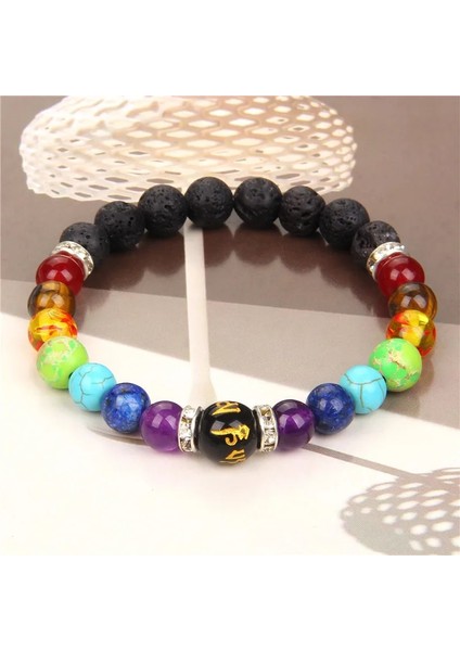 23CM Tarzı 39.mat Kaplan Gözü 7 Çakra Bilezik Doğal Taş Bilezik Kadın Erkek Turkuaz Lava Yoga Şifa Reiki Meditasyon Bileklik Takı (Yurt Dışından) fırsatları