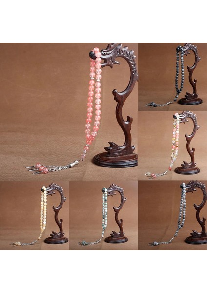Sarı Kristal 8mm Doğal Taş Kristal Akik Boncuk Püskül Kolye 33 Tesbih Islam Müslüman Tesbih Allah Muhammed Tespih Kadın Erkek Için (Yurt Dışından) modelleri