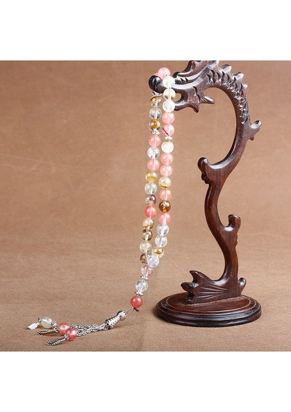 Sarı Kristal 8mm Doğal Taş Kristal Akik Boncuk Püskül Kolye 33 Tesbih Islam Müslüman Tesbih Allah Muhammed Tespih Kadın Erkek Için (Yurt Dışından) indirimleri
