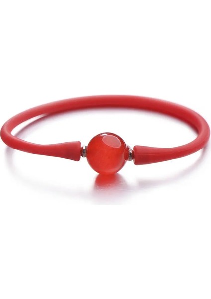 Kıpkırmızı Pipitree Basit Unisex Silikon Bilezik 14 mm Yin Yang Taş Boncuk Charm Bilezikler Kadın Erkek Çift Takı Için Pulsera Mujer (Yurt Dışından)